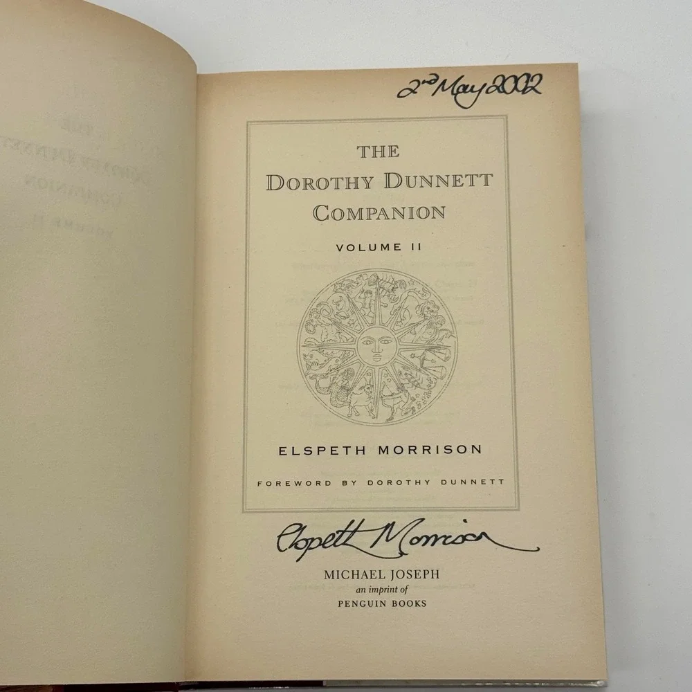 The Dorothy Dunnett Companion Volume II Elspeth Morrison Signed 1st Ed 2002 Book
